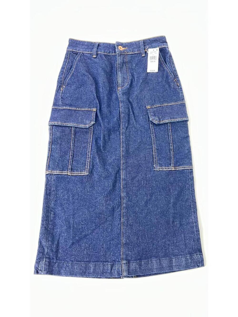Sanctuary Women’s Essential Cargo Standard Rise Midi Skirt Denim 25 , Blue